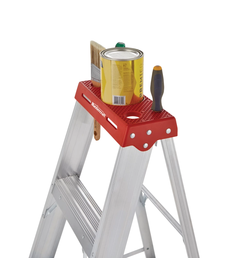 Mastercraft Grade 3 Aluminum 3 Step Ladder, 4-ft, 200-lb - Image 3
