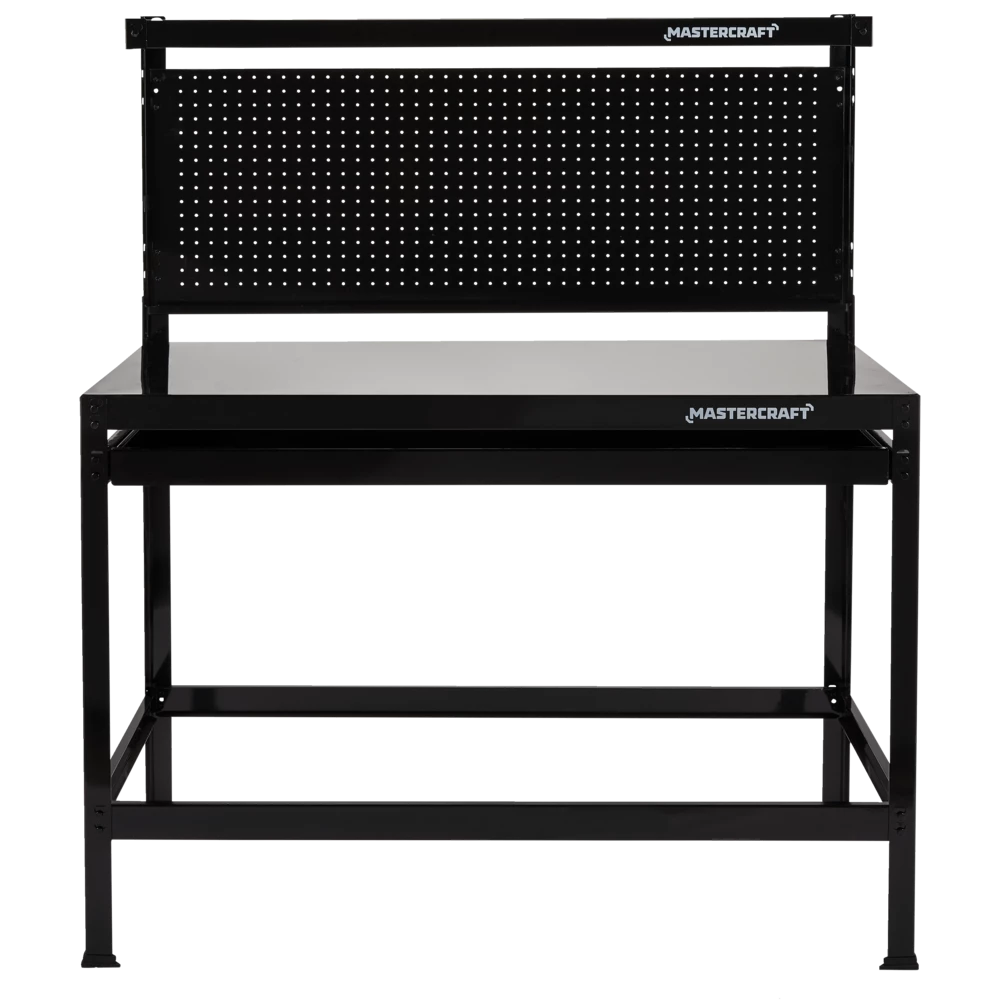 Mastercraft Steel Workbench/Work Table W/ Pegboard & Slide Drawer, 48x22x60-in - Image 4