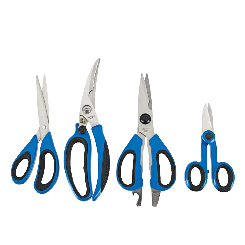 Mastercraft Stainless-Steel Scissors Set, Blue, 4-pc - Image 4