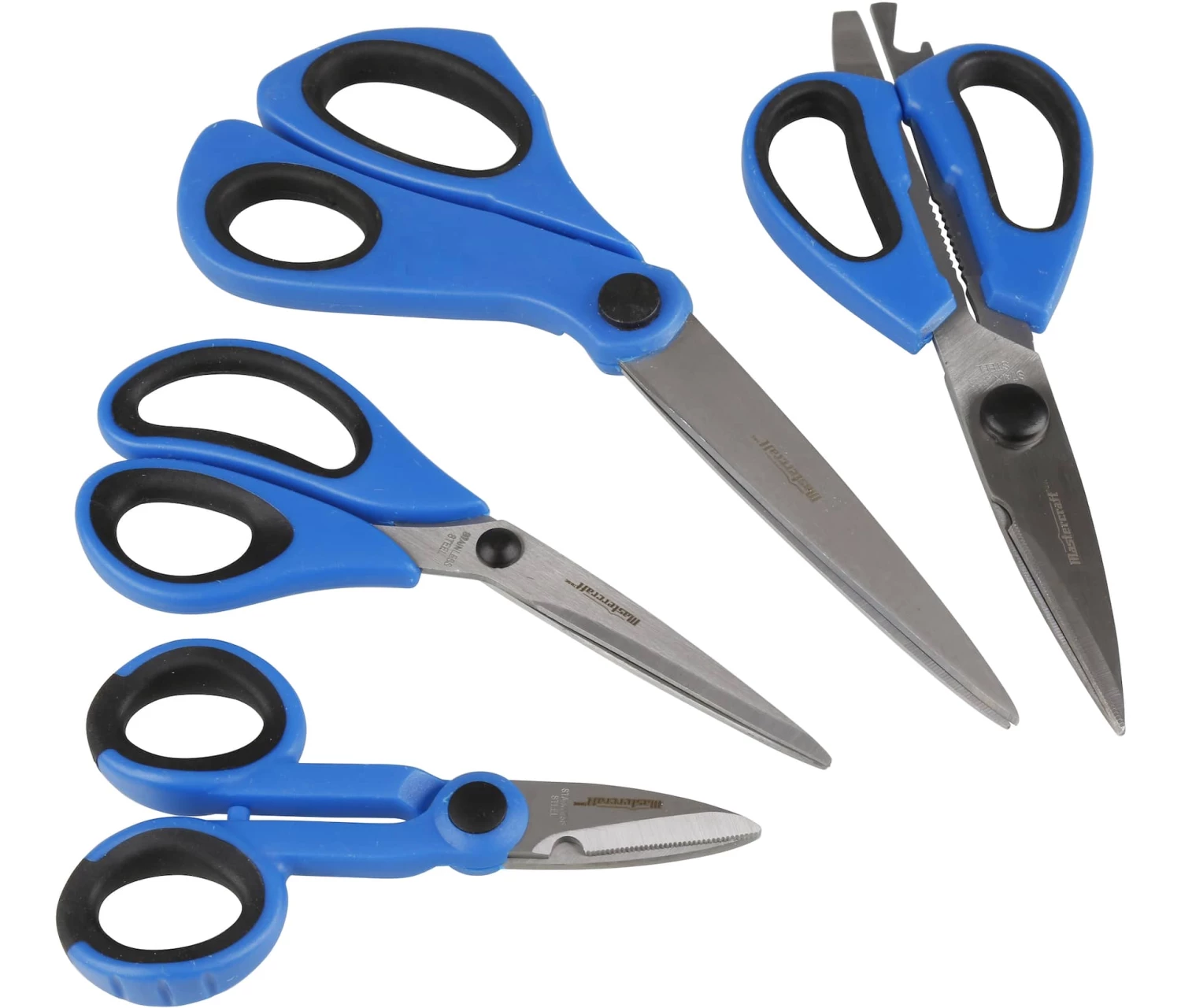 Mastercraft Stainless-Steel Scissors Set, Blue, 4-pc - Image 2