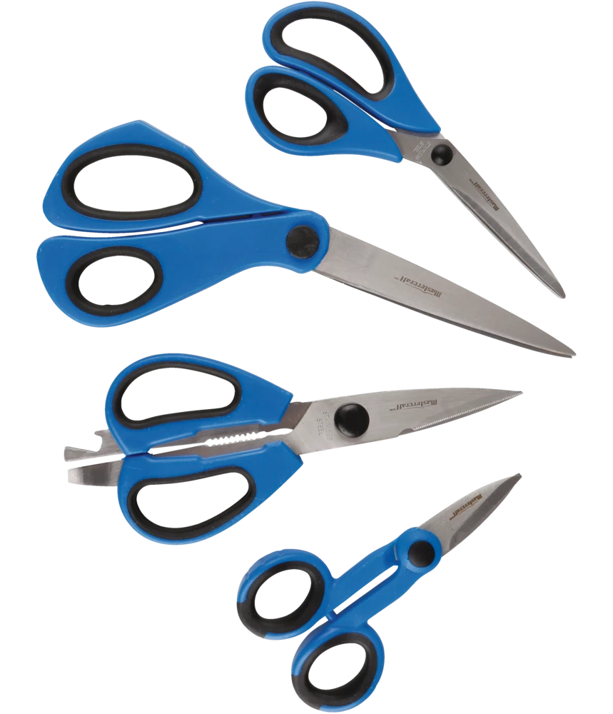 Mastercraft Stainless-Steel Scissors Set, Blue, 4-pc