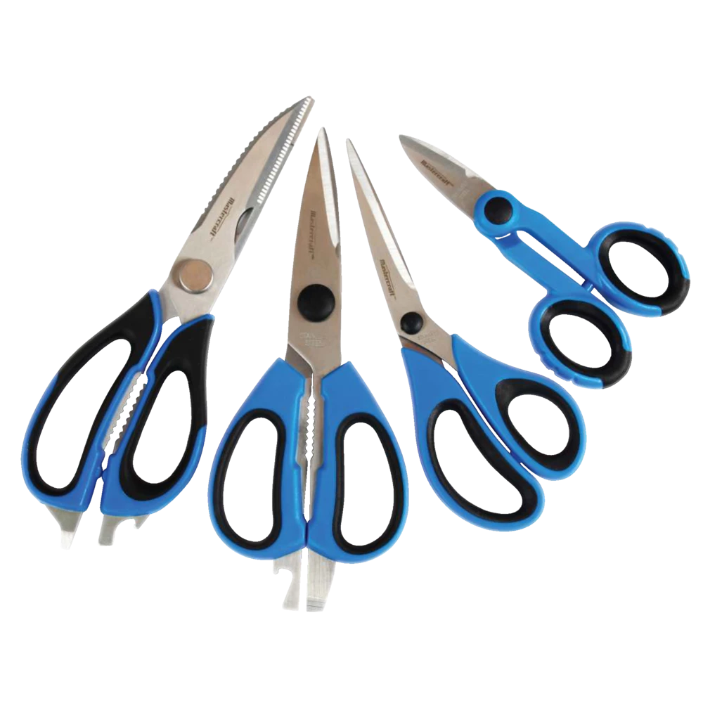 Mastercraft Stainless-Steel Scissors Set, Blue, 4-pc - Image 5