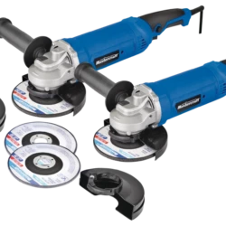 Mastercraft 9A Corded Rat Tail Angle Grinder With Auxiliary Handle & Guards, 5-in, 2-pk