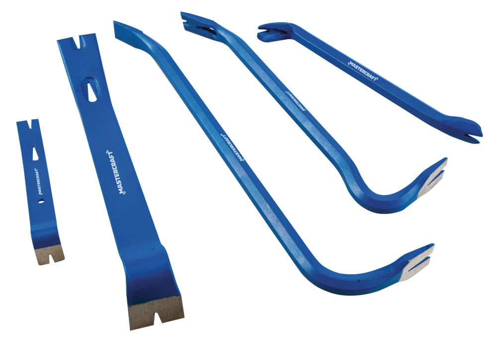 Mastercraft 5-pc Wrecking Set, 14-in And 17-3/4-in Wrecking Bars, 7-in And 15" Flat Pry Bars, 11-in Nail Puller - Image 2