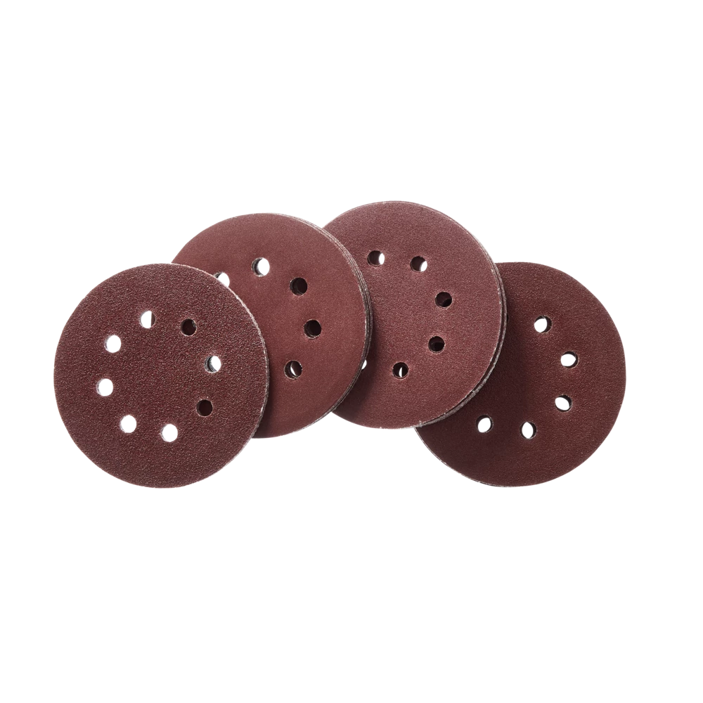 Mastercraft 5-in Assorted Grit Hook & Loop Aluminum Oxide 8-Hole Sanding Disc Set For Wood, Metal, 50-pc - Image 3
