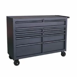 Mastercraft Rolling Tools Storage Cabinet W/ 9 Drawers, Black, 52-in