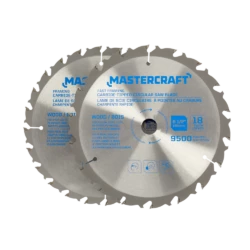 Mastercraft 6-1/2-in 18/24T Carbide Tipped Fast Framing Circular Saw Blade Set For Wood, 2-pc