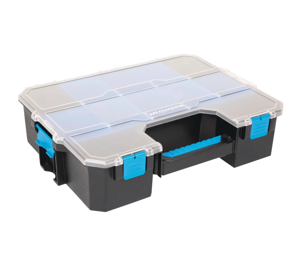 Mastercraft Portable Stackable Small Parts 6-Bins Organizer Tray W/ Lid, 17x13x5-in - Image 2