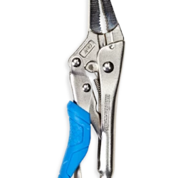 Mastercraft Long Nose Locking Pliers, Cr-V Steel Jaws With Nickel Plated Finish, Rubber Grips, 6-in