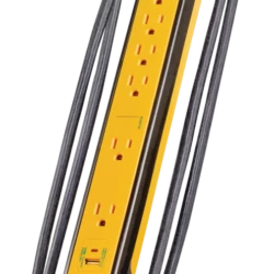 Mastercraft 6-Outlet And 1 USB Port Power Bar With 6-ft Cord, Yellow/Black