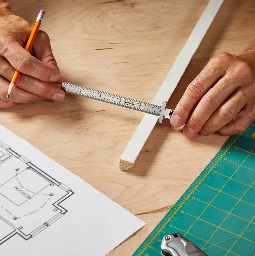 Mastercraft Flexible Stainless Steel Ruler, Easy-to-Read Etched Markings, Pocket Clip, 6-in - Image 3