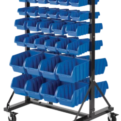 Mastercraft Double-Sided 60-Bin Parts Rack, 26x21x43-in