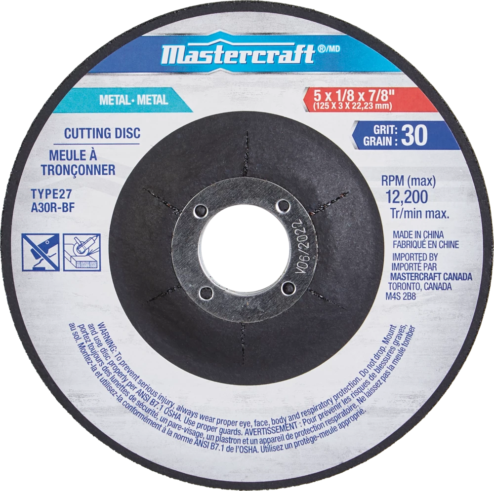 Mastercraft 6A Corded Single-Speed Angle Grinder With Bonus Cut-Off Disc & Guard, 4-1/2-in - Image 8