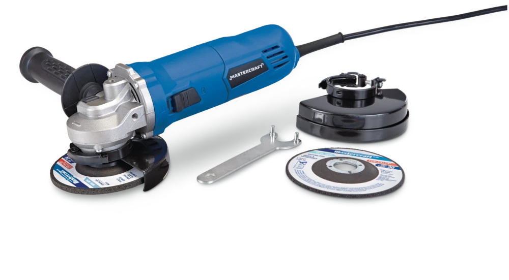 Mastercraft 6A Corded Single-Speed Angle Grinder With Bonus Cut-Off Disc & Guard, 4-1/2-in - Image 2