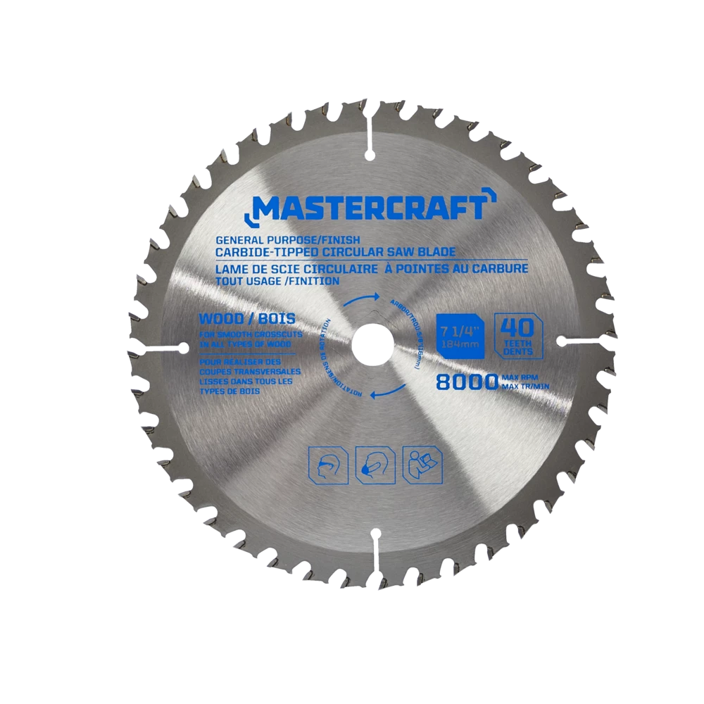 Mastercraft 7-1/4-in 40T Carbide Tipped Circular Saw Blade For Wood