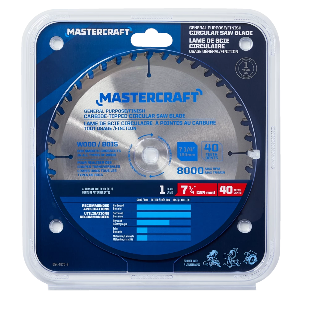 Mastercraft 7-1/4-in 40T Carbide Tipped Circular Saw Blade For Wood - Image 2
