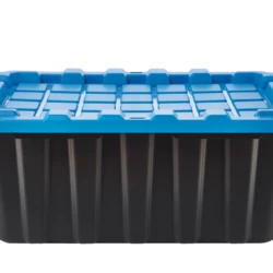 Mastercraft Heavy Duty Stackable Storage Box With Lid, 70-L, Black/Blue