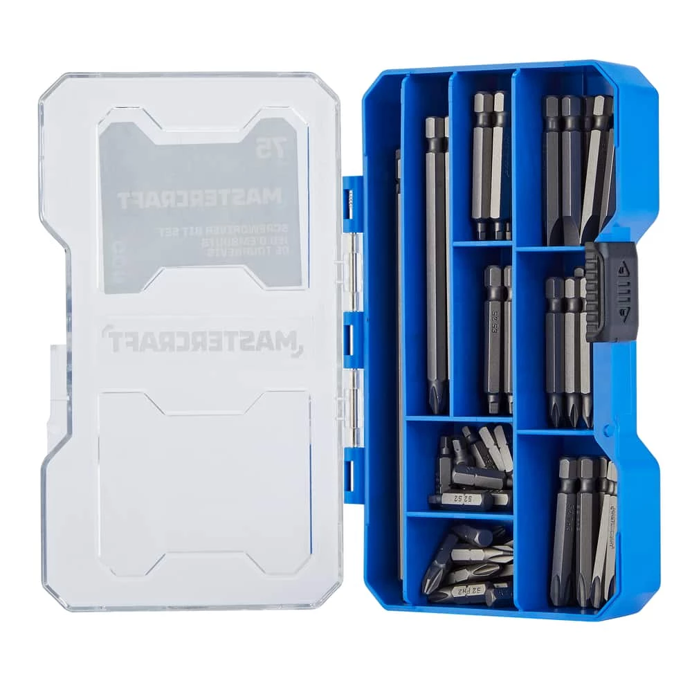 Mastercraft Carbide Assorted Screwdriver Bit Set For Metal, Plastic, Masonry, 75-pc - Image 2