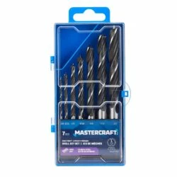 Mastercraft Brad Point Carbon Steel Drill Bit Set For Wood, 7-pc