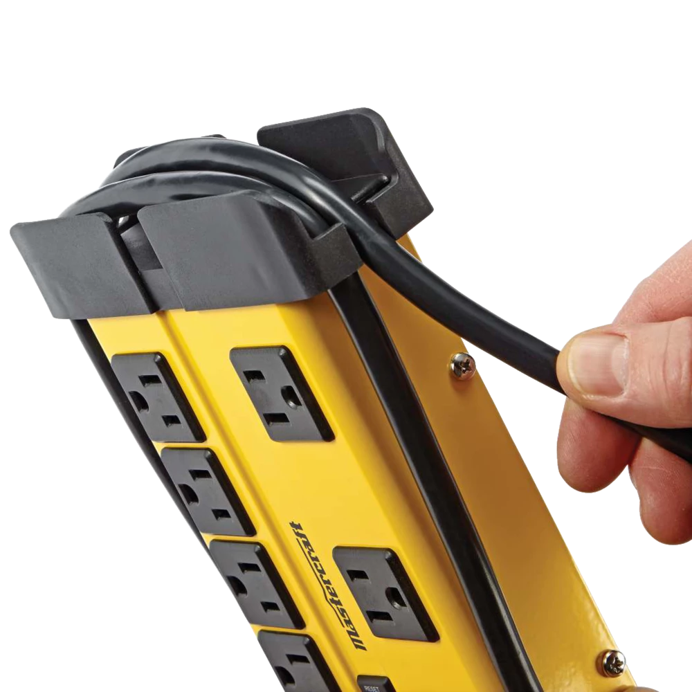 Mastercraft 8-Outlet Power Bar With 6-ft Cord, Circuit Breaker And Lighted Switch, Yellow/Black - Image 4
