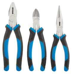 Mastercraft Comfort Grip Pliers Set, Comfort Grip Handles, Micro Chrome Finish, 3-pc