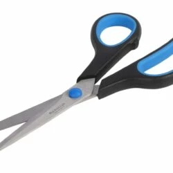 Mastercraft Stainless-Steel Scissors, 8-in, Black/Blue