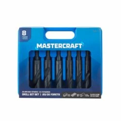 Mastercraft Silver & Deming Black Oxide Drill Bit Set For Wood, Metal, Plastic, 8-pc