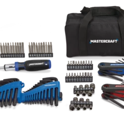 Mastercraft SAE/Metric Hex Key Set/Allen Wrench Set With Storage Bag, Rust Resistant, Cr-V Steel, 98-pc