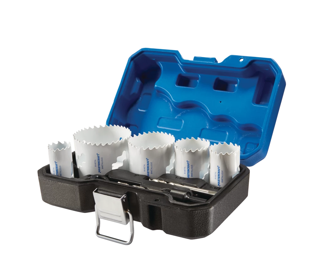 Mastercraft Bi-Metal Hole Saw Set For Wood, Plastic, Drywall, Metal, 9-pc