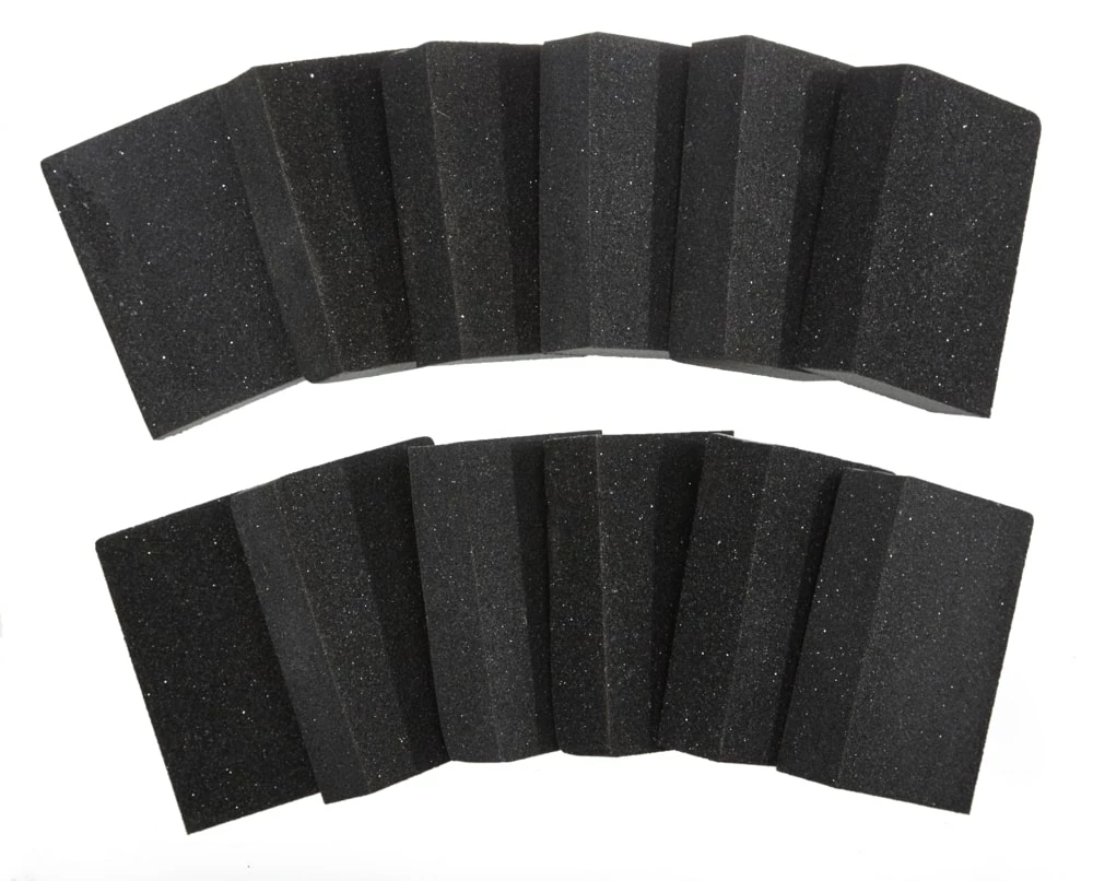 Mastercraft Assorted Aluminum Oxide Sanding Sponge Set For Wood, Metal, Plastic, Drywall, 12-pc
