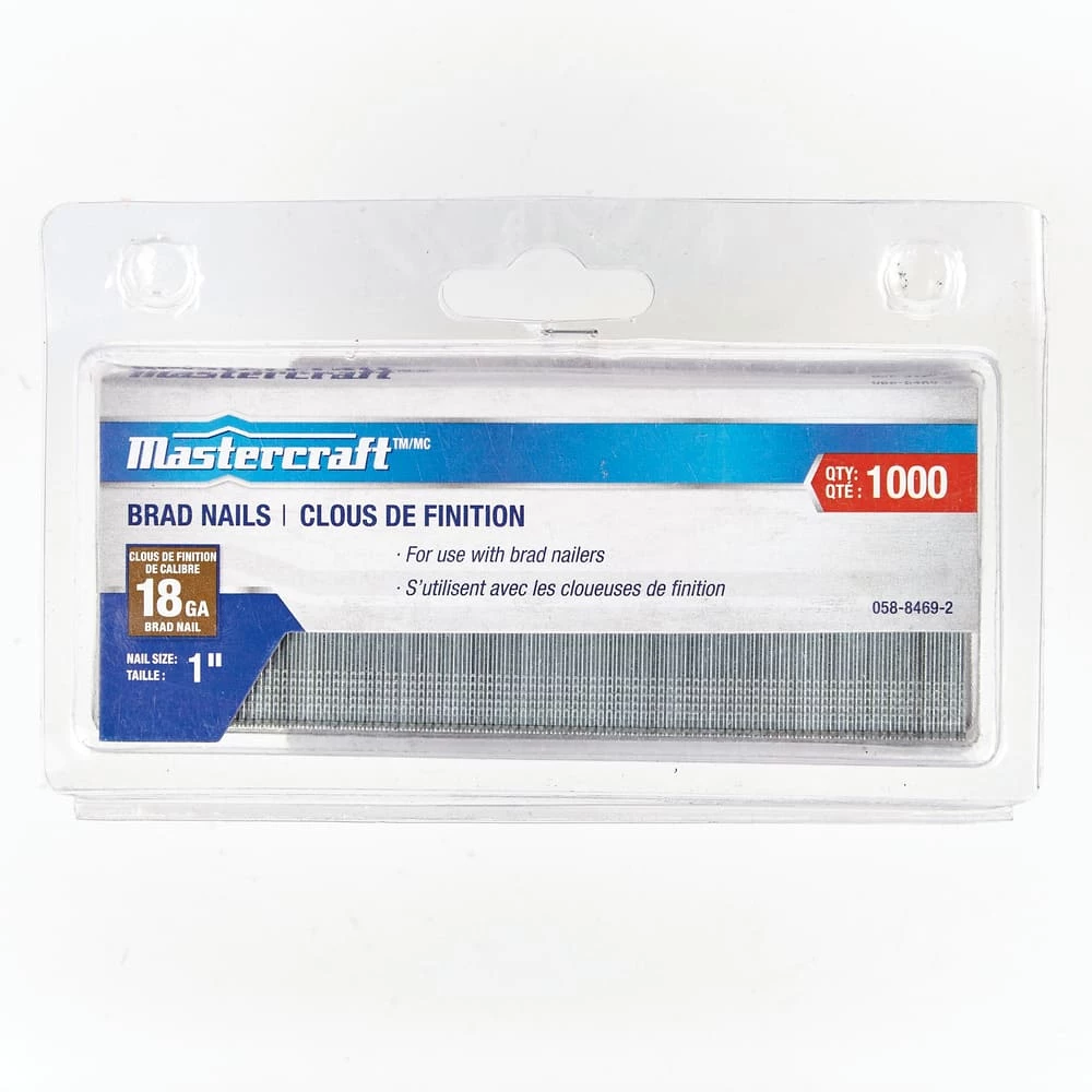 Mastercraft 18-Gauge Galvanized Steel Brad Nails, 1-in, 1000-pc - Image 2