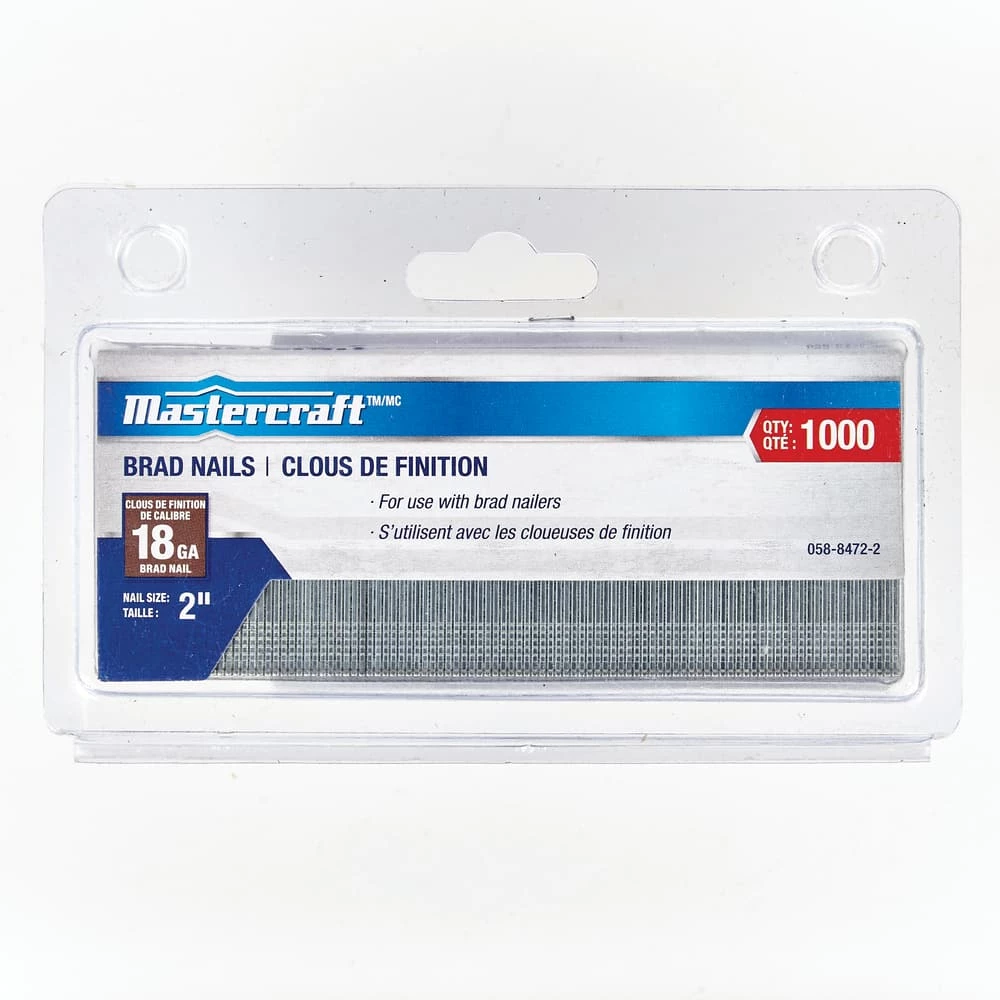 Mastercraft 18-Gauge Galvanized Steel Brad Nails, 2-in, 1000-pc - Image 2