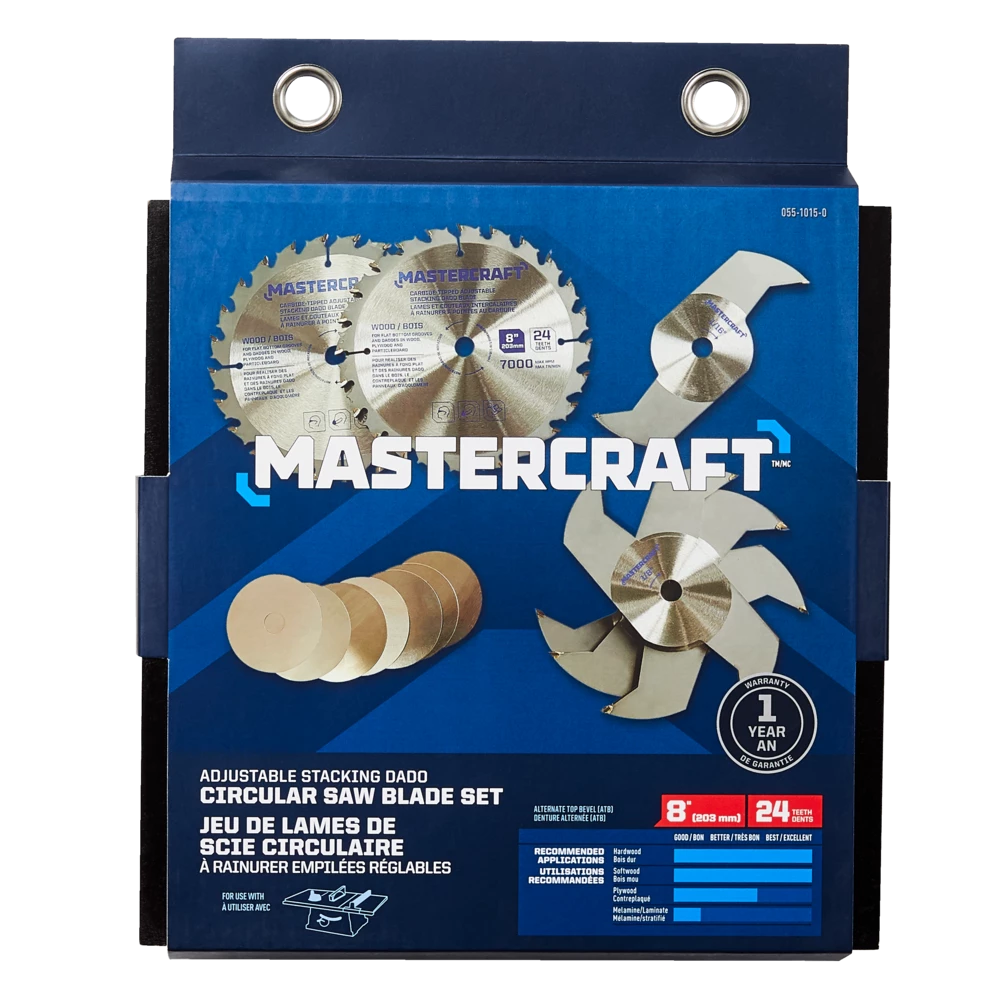 Mastercraft 8-in 24T Dado Carbide Tipped Circular Saw Blade Set For Wood - Image 2