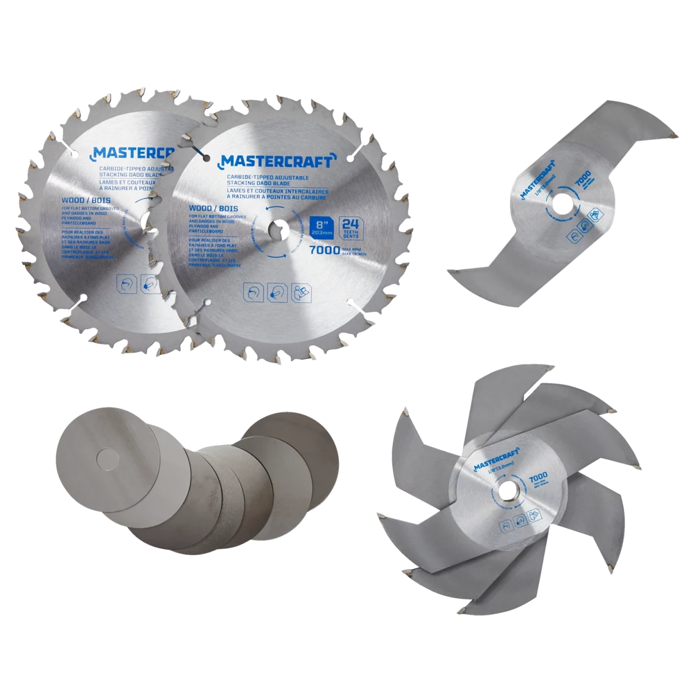 Mastercraft 8-in 24T Dado Carbide Tipped Circular Saw Blade Set For Wood