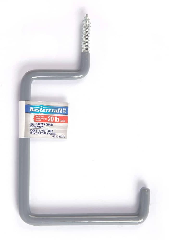 Mastercraft Screw Mount Vinyl-Coated Chair Hook, Up To 9-kgs