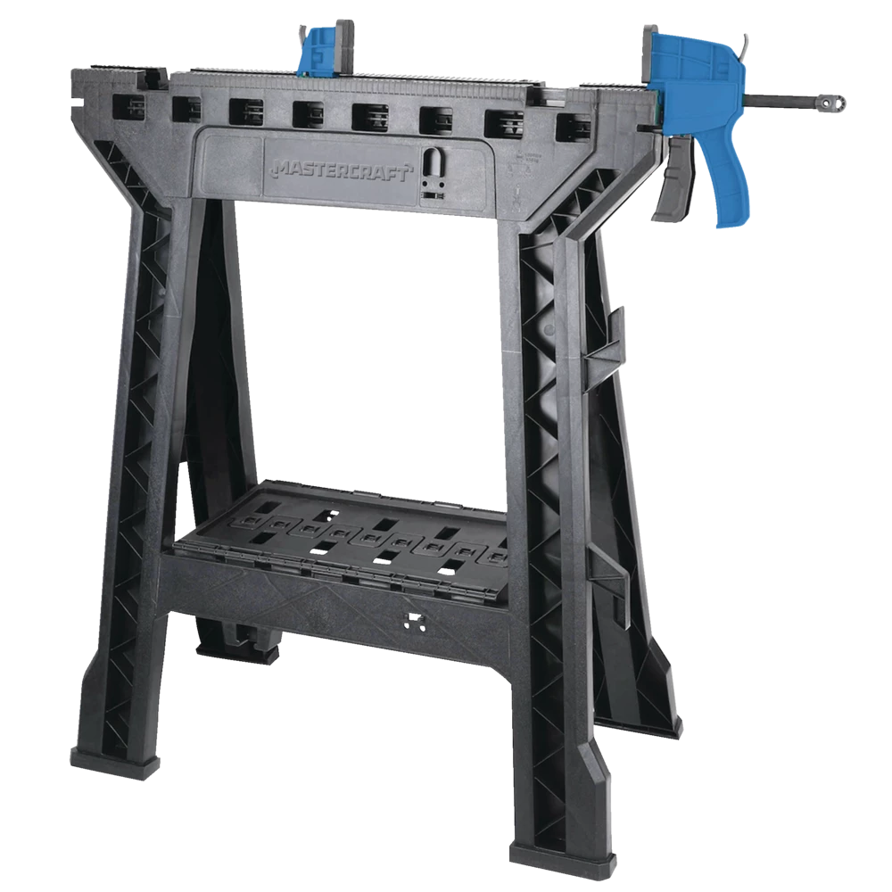 Mastercraft Heavy Duty Plastic Sawhorse W/ Storage, 27x15-in