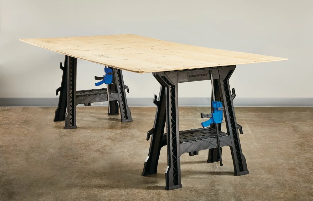 Mastercraft Heavy Duty Plastic Sawhorse W/ Storage, 27x15-in - Image 4