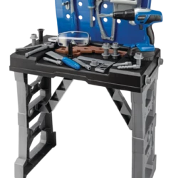 Mastercraft Deluxe Toy Tool & Work Bench W/Battery Operated Drill For Kids, Ages 3+