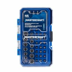 Mastercraft Magnetic Carbide Screwdriver Bit And Nut Driver Set For Metal, Plastic, Masonry, 45-pc
