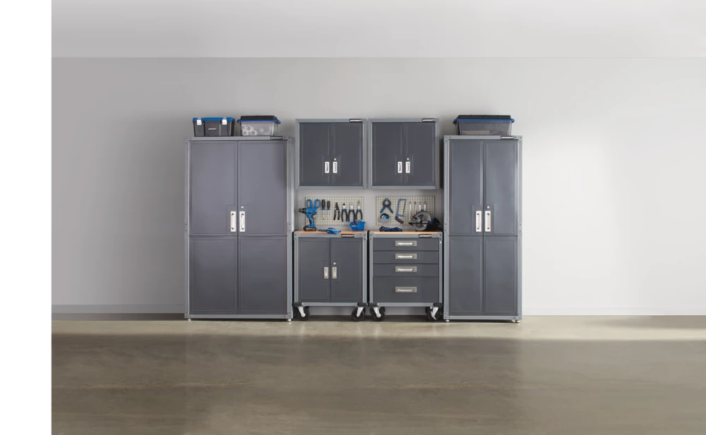 Mastercraft 2-Door Tall Cabinet With 3 Adjustable Shelves, Grey Series, 72 X 42 X 18-in - Image 8