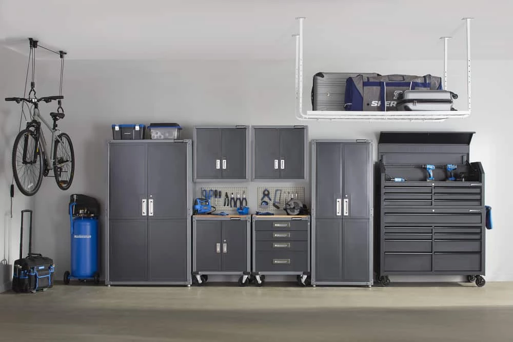 Mastercraft 2-Door Tall Cabinet With 3 Adjustable Shelves, Grey Series, 72 X 42 X 18-in - Image 10