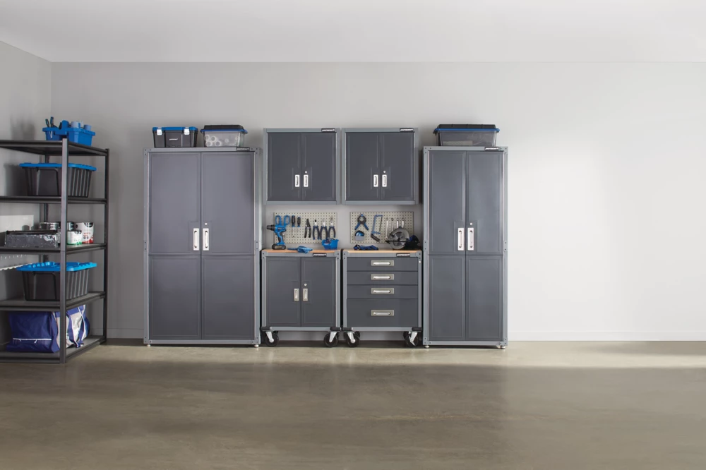 Mastercraft 2-Door Tall Cabinet With 3 Adjustable Shelves, Grey Series, 72 X 42 X 18-in - Image 9