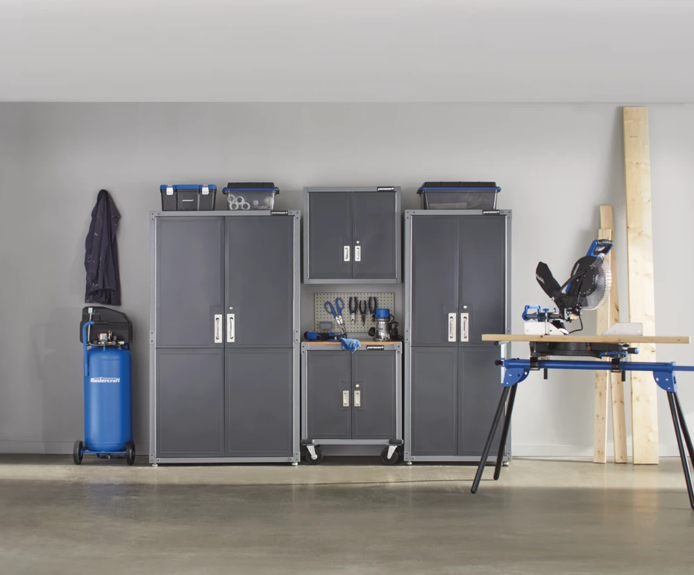 Mastercraft 2-Door Tall Cabinet With 3 Adjustable Shelves, Grey Series, 72 X 42 X 18-in - Image 7