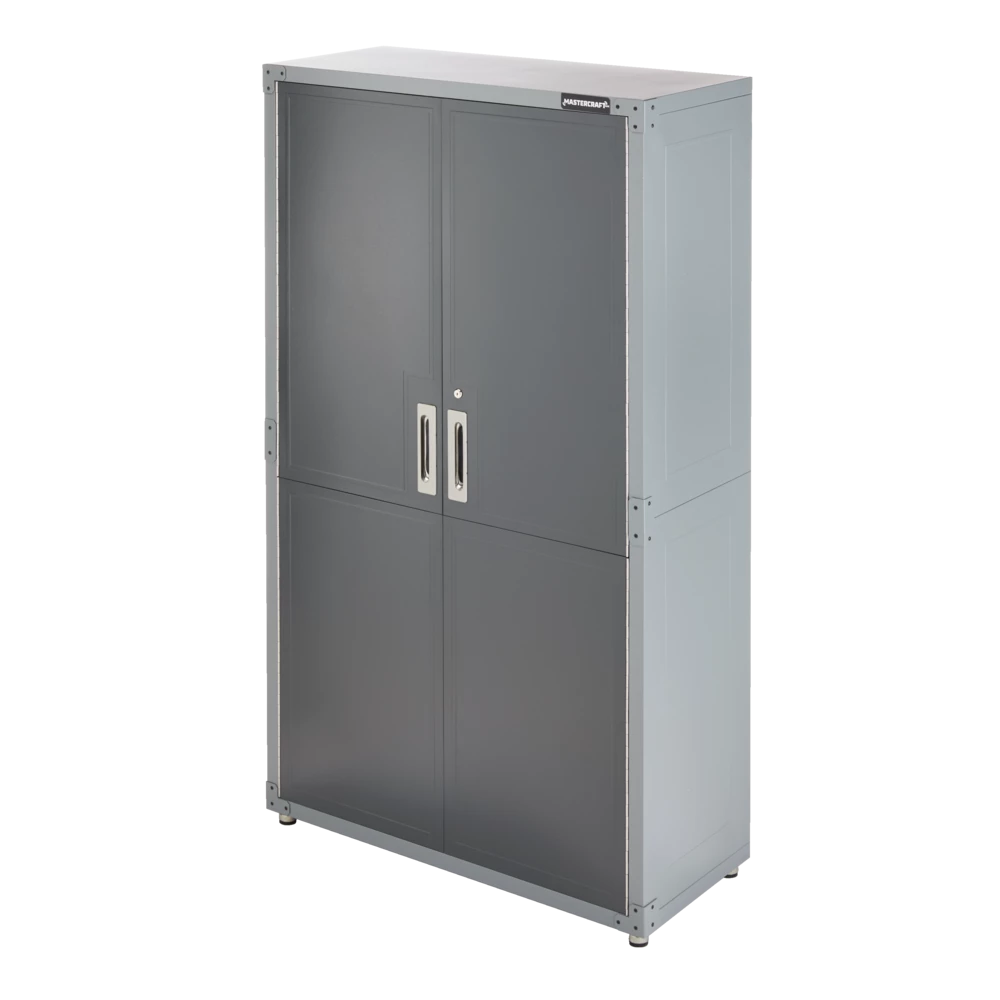 Mastercraft 2-Door Tall Cabinet With 3 Adjustable Shelves, Grey Series, 72 X 42 X 18-in - Image 4