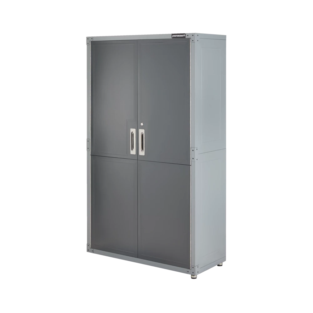 Mastercraft 2-Door Tall Cabinet With 3 Adjustable Shelves, Grey Series, 72 X 42 X 18-in - Image 2