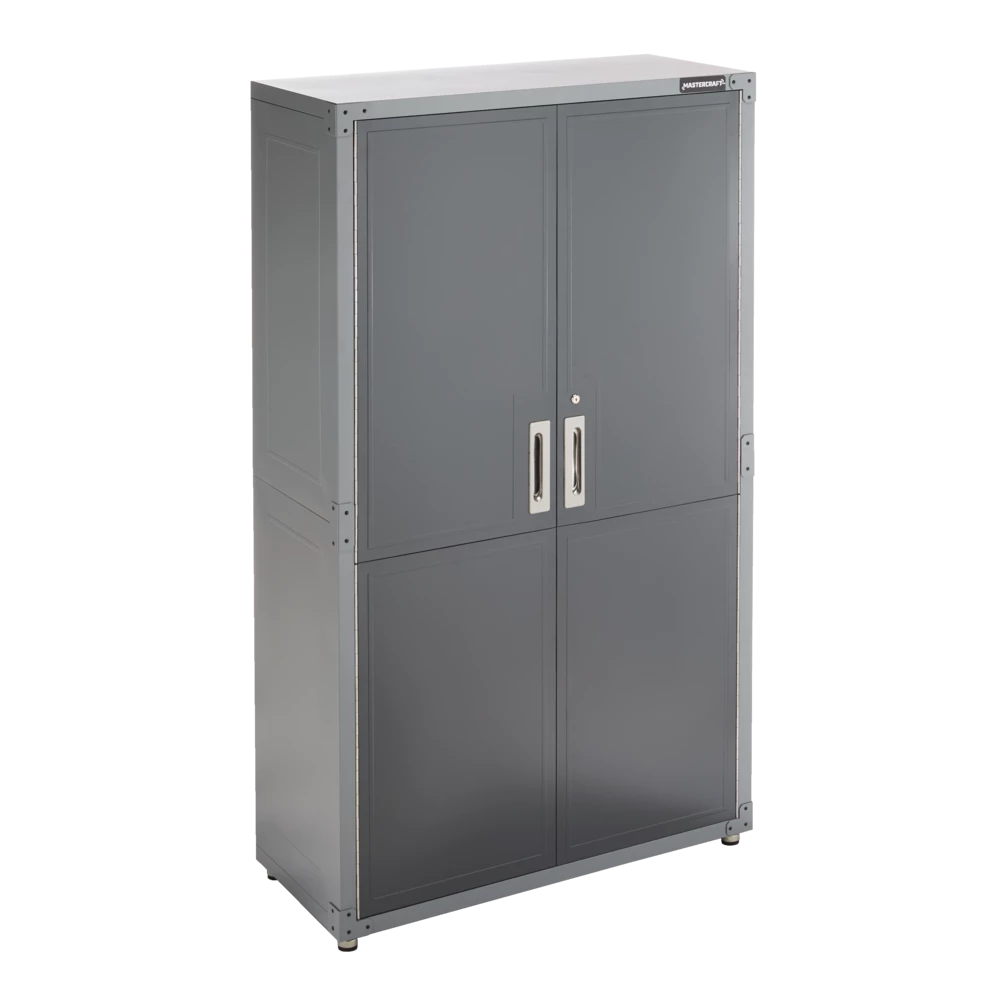 Mastercraft 2-Door Tall Cabinet With 3 Adjustable Shelves, Grey Series, 72 X 42 X 18-in - Image 3