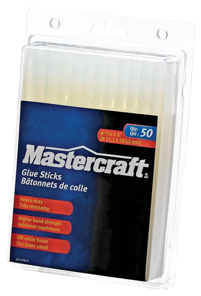 Mastercraft Clear All-Purpose Hot Glue Gun Sticks, Full Size, 4-in, 50-pk
