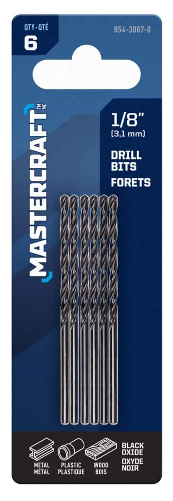 Mastercraft 1/8-in HSS Drill Bit For Wood, Metal, Plastic, 6-pk - Image 2