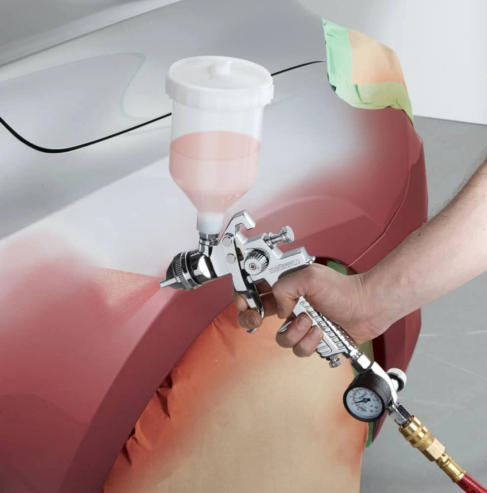 Mastercraft HVLP Pneumatic Air Gravity Paint Sprayer Gun For Refinishing Surfaces, 1.4mm - Image 5