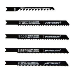 Mastercraft U-Shank HCS Jigsaw Blade Set For Wood, 5-pc